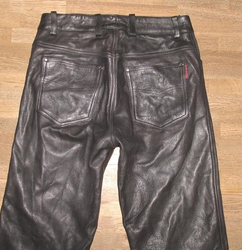 Jeans moto cuir noir - bf, en