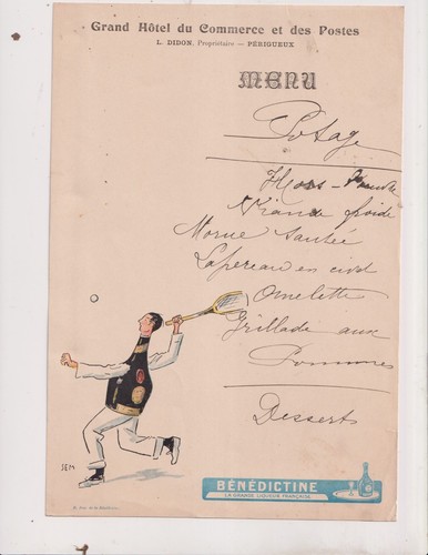 Vers 1930 menu périgueux - vers,