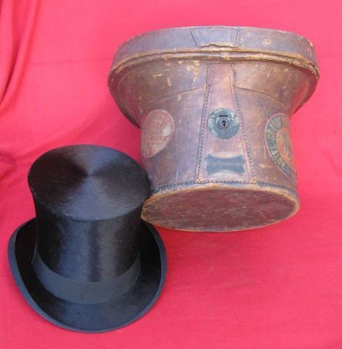 Boite chapeau xix eme cuir - xix,