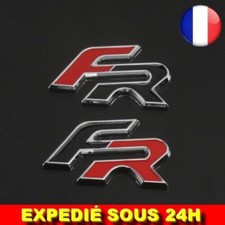 ✅ 3D Logo FR Métal Voiture Autocollants Emblème Pour Seat Ibiza Leon Cupra Noir