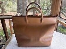 Just Campagne Savoy Handbag Tote Bag Genuine Leather Caramel Tan Made In France