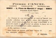 Old postcard Pierre Cancel - ladies tailor gentlemen - NIMES 5 Place du Marché (299776)