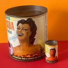 Antique CAFE MASDA Advertising Box - PIN-UP - SAO PAULO - with Miniature