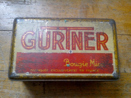 Ancienne boite tole bougie - boite,