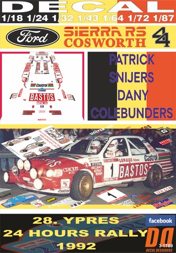 Decal ford sierra cosworth - decal,