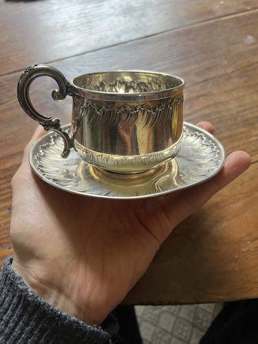 Tasse chocolat argent massif - tasse,