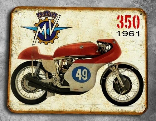 Plaque metal vintage agusta - metal,