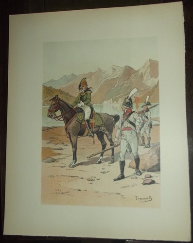 Ancienne gravure militaire - ancienne,