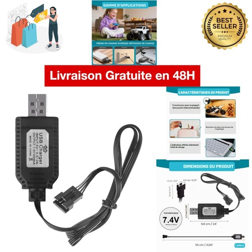 Câble chargeur usb 4v - chargeur, rc
