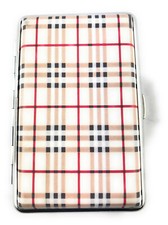 Etui à cigarettes longues 100S en métal  motif écossais F Capacité x 14