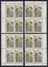 Canada 1060 Ensemble de 4 blocs de 4 timbres avec inscription Louis Hebert