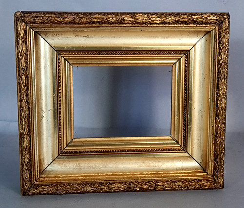 Cadre ancien perlé - , 28x24,5