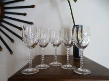 5 verres à vin blanc cristal