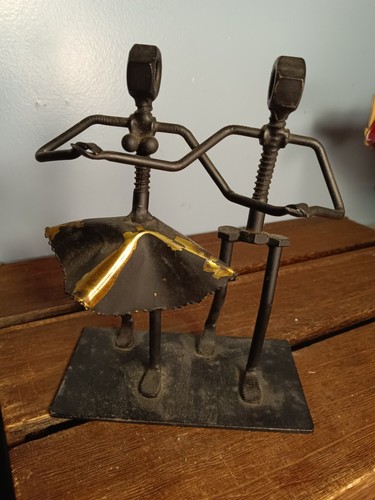 Vintage metal dancing couple - vintage,