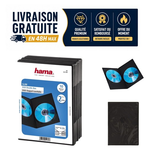 Hama boîtier dvd slim - dvd, double