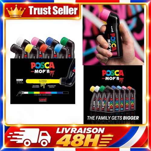 Posca mop lot 8 marqueurs - posca,