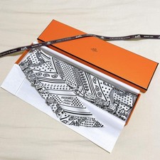 Hermes Twilly 2024SS Bandana with Frills Blanc/Noir in Box