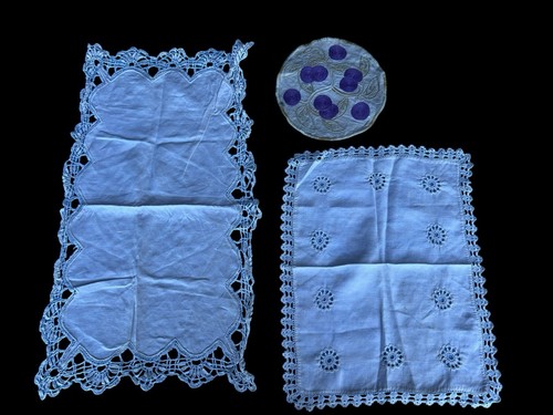Lot broderie nappe napperon - lot,