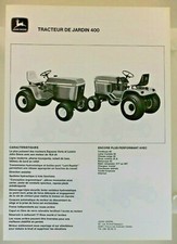 leaflet brochure tractor mower John Deere JD 400 lawn and garden tractor