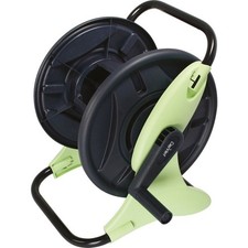 Dévidoir portable anti rouille avec raccord et guide tuyau arrosage CAP VERT