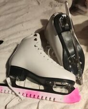 Roces Patin à Glace Iceglamour Welkin 39 avec protège Patin Bicolore Blanc Rose 