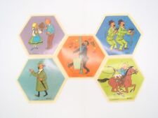 TINTIN - 1972 - THE LAUGHING COW - 6 STICKERS - LOMBARD/BELVISION - ANTIQUE