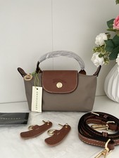 Sac Mini Longchamp XS Taupe Gris - NEUF Avec Étiquette& Bandoulière