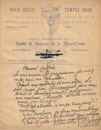 Joséphin peladan lettre - joséphin,