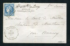 Rare lettre de Lancey pour le