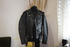 Perfecto Schott made in USA, cuir noir, T:40 vintage 90'