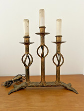 BOUGEOIR FER FORGÉ DORÉ ART