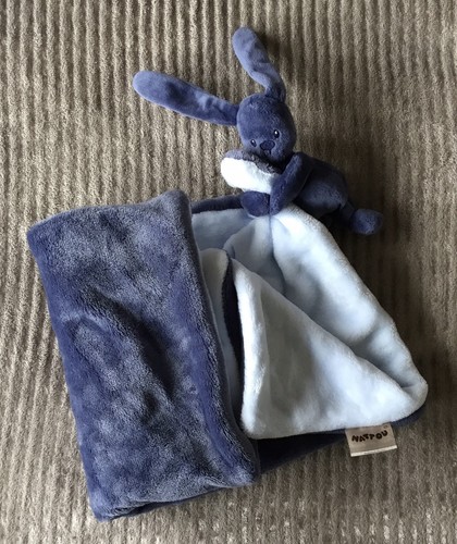 Doudou couverture lapin bleu - couverture,