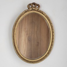 Miroir Ovale en Bois Doré