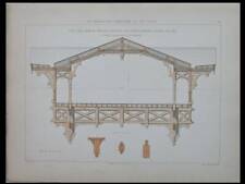 CAP BRETON, CHARPENTE EN BOIS - GRAVURE 1880 - 
