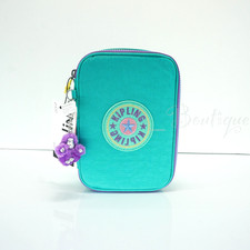 Kipling 100 Pens Case Pencil Accessory Polyamide KI0672 Rainbow Pop Peacock Teal
