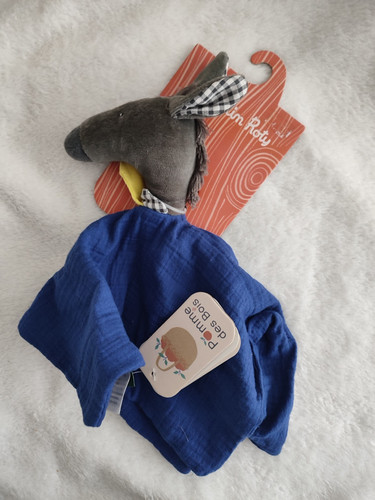Doudou plat lange - ane, gris