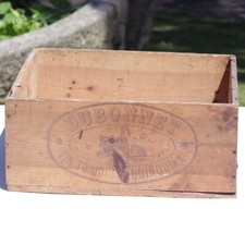 Old Dubonnet Wine Empty Wooden Bistro Advertising Box