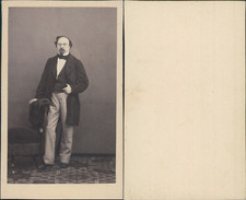 Monsieur en mantau vintage albumen cdv print. Albumen print 6x10.5cm 