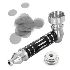Mini Pipes à Tabac d'Aluminium Noir Amovible Mini Porte-Pipe Portable avec 20...