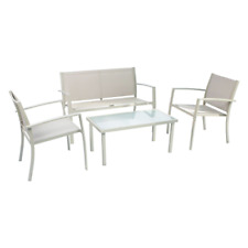 Scarlino Set Salon de Jardin Fauteuils Petit Sofa Et Table Brun Extérieur