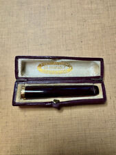 smoked cigarette antique bakelite catalin gold eagle head leather box