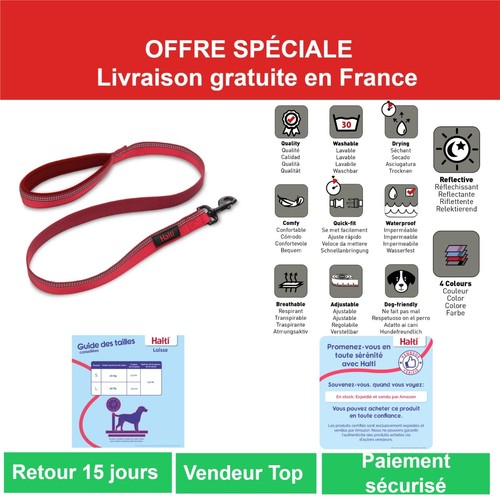 Laisse halti nylon rouge - halti,
