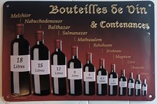 Plaque métal Bouteilles de