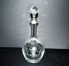 SAINT-LOUIS Antique Acid Engraved Seed and Flower Decor Carafe H32cm