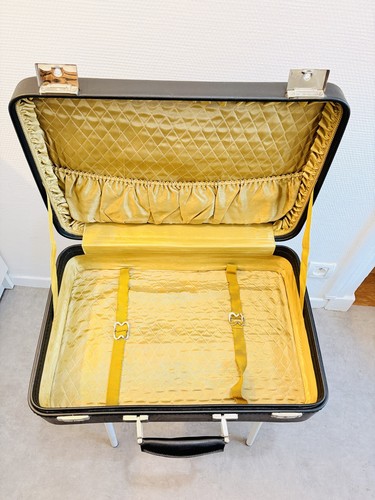 Valise vintage cuir noir - cuir,