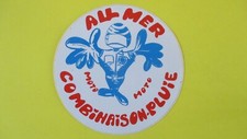 Vintage sticker, ALL MER MOTO rain suit 9 cm diameter
