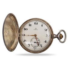Antique Omega .900 Silver Open-Face Pocket Watch: NEEDS SERVICE