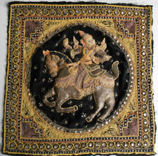 Antique Indian Padded Hanging, Richly Embroidered.