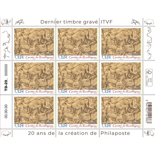 Feuillet timbres grotte - 9,