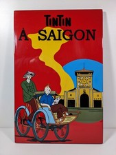 Plaque Bois Laquée - Tintin à Saigon  - 30x20cm